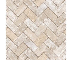 Behang met bakstenen in visgraatverband G45429