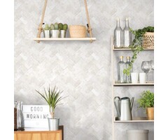 Behang met bakstenen in visgraatverband G45427