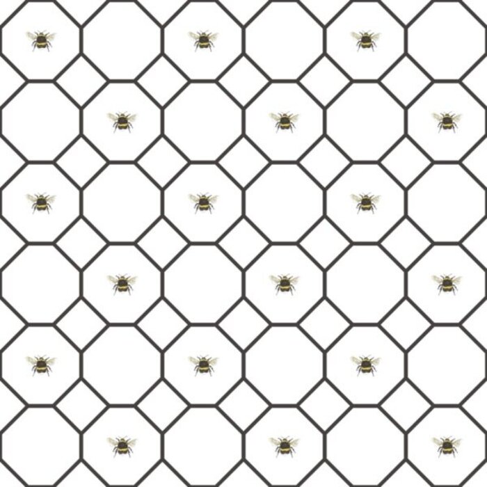 Behang met grafische print en bijen G45406