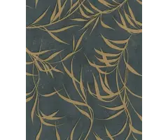 Behang met metallic bladeren 34289