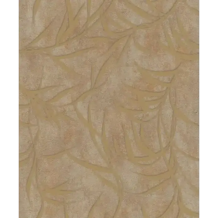 Behang met metallic bladeren 34288