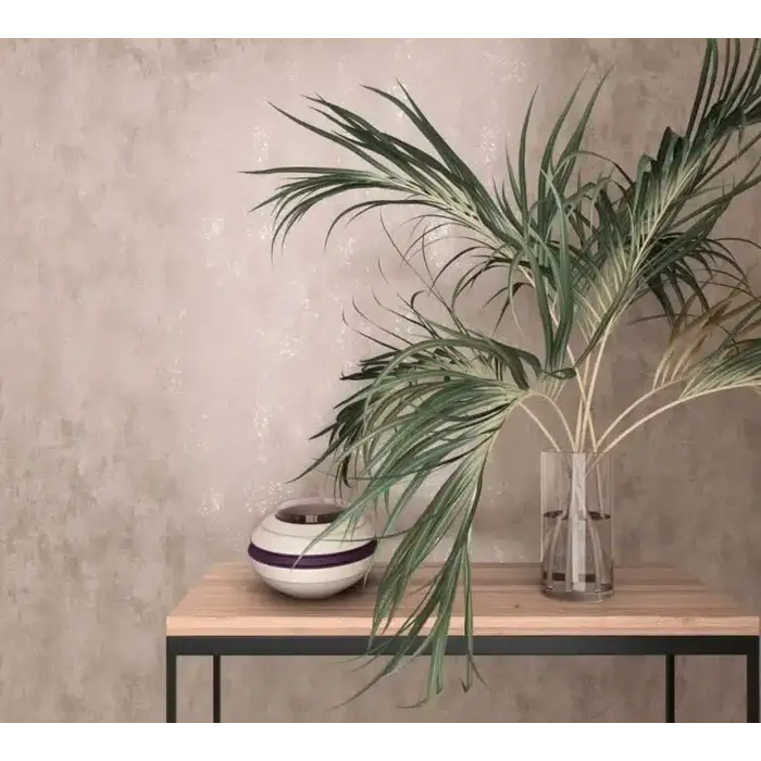 Behang met metallic betonstuc look 34282