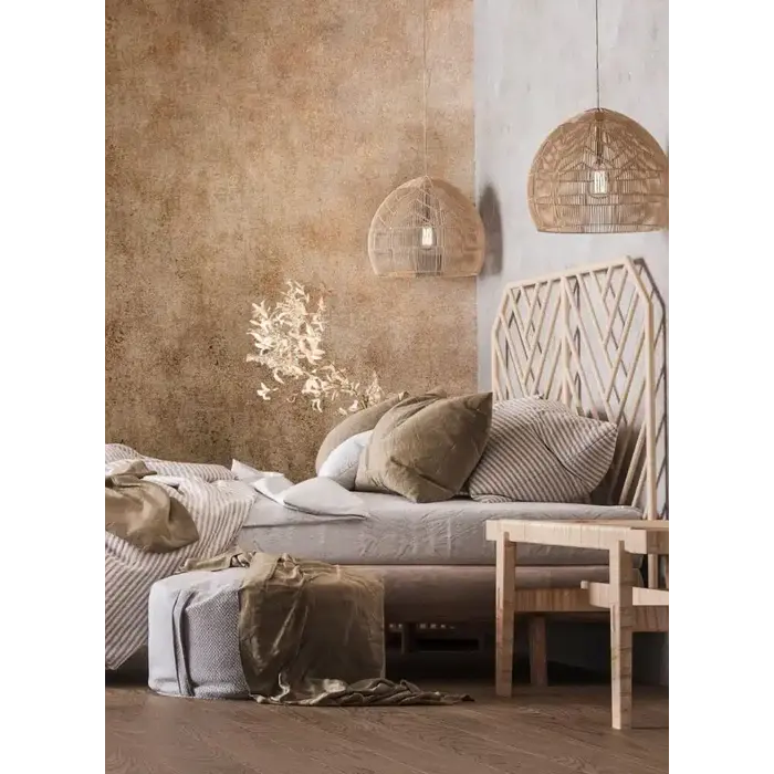 Behang met metallic betonstuc look 34268