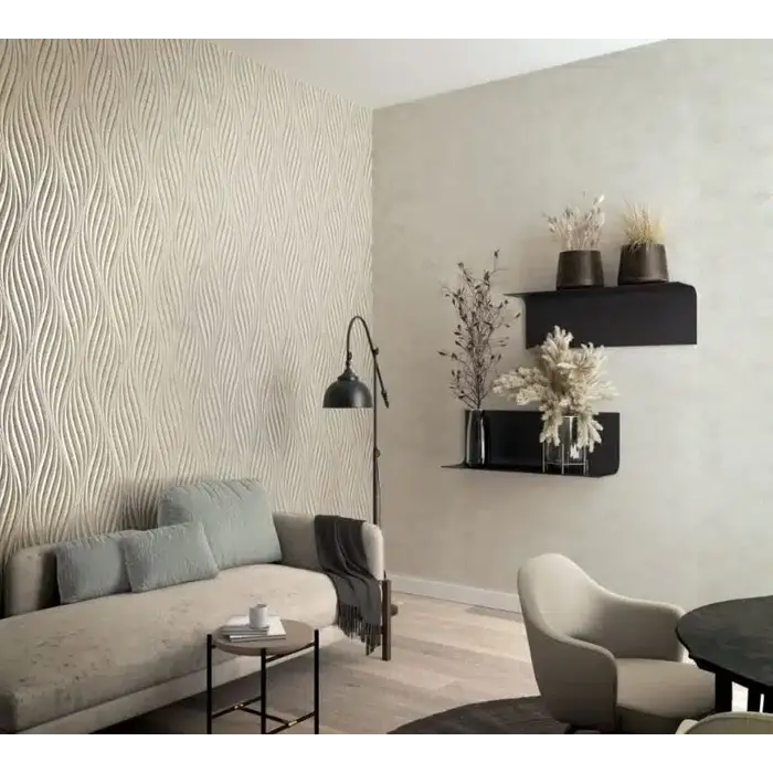 Behang met golvende lijnen 34259