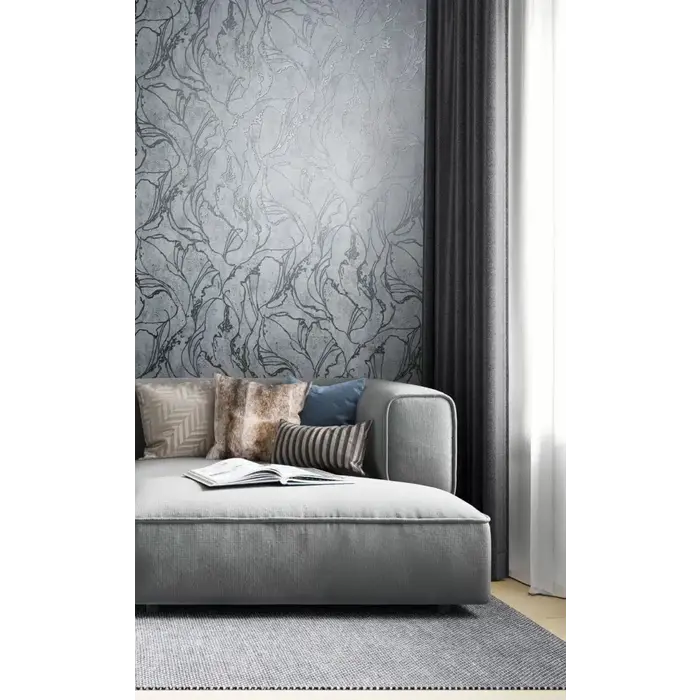 Behang met metallic marmer aderen 34254