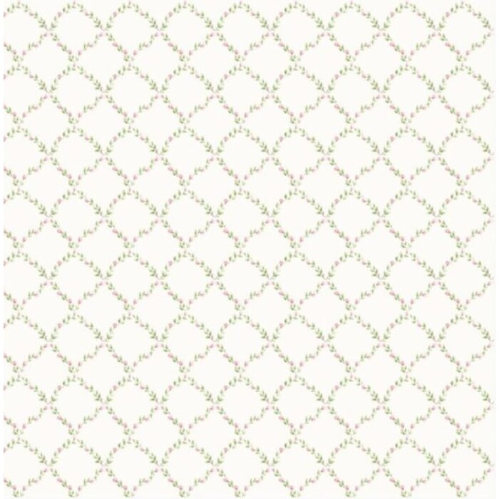 Behang met ruitjes van bloemen G67905