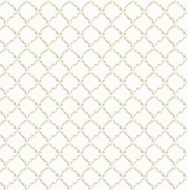 Behang met ruitjes van bloemen G67905