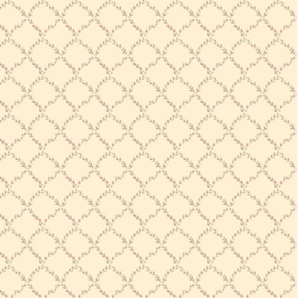 Behang met ruitjes van bloemen G67904