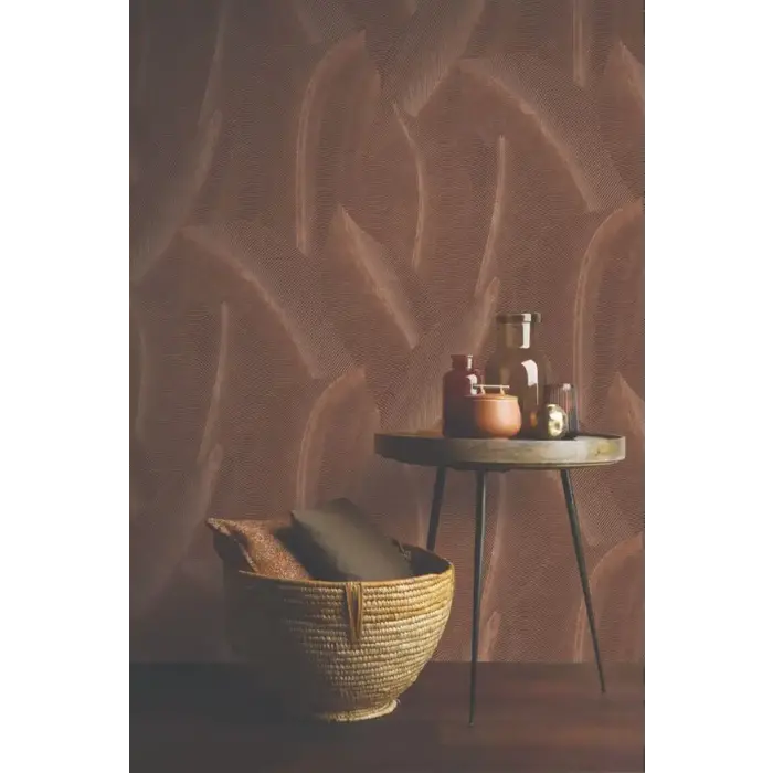 Behang met stylistische bladeren AL26222