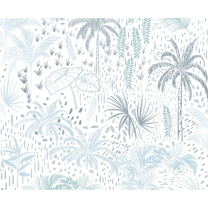 Arty - Palm Trees wit/blauw  A831-01