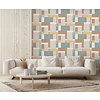 Arty - Blocks grijs/beige/blwgroen M270-02
