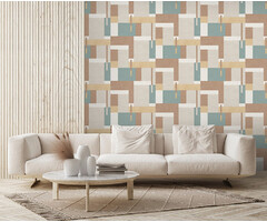Arty - Blocks grijs/beige/blwgroen M270-02