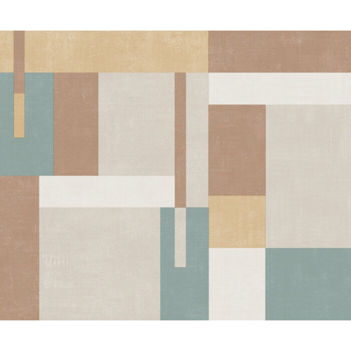 Arty - Blocks grijs/beige/blwgroen M270-02