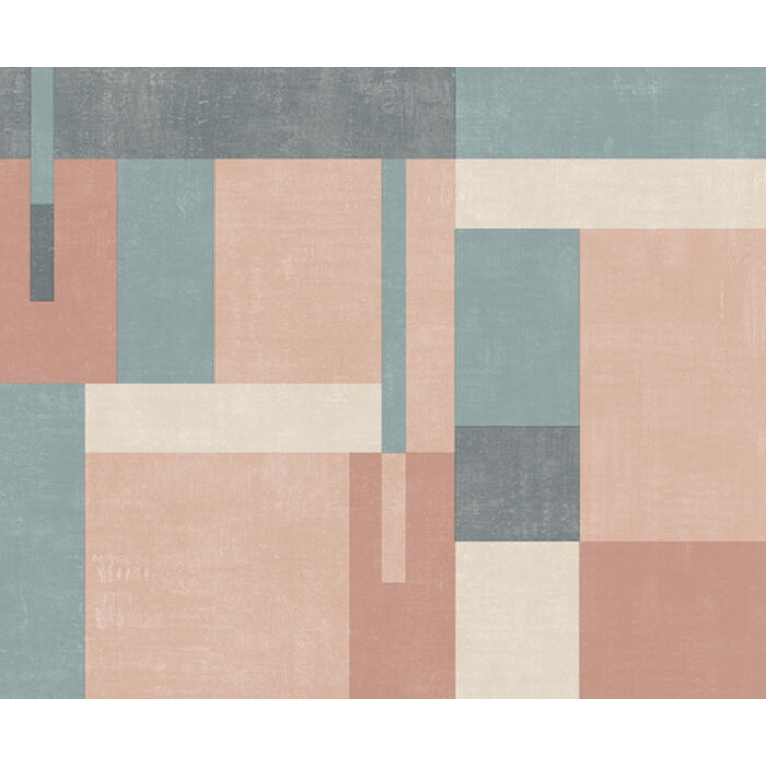 Arty - Blocks oudroze/blauw/beige M270-05