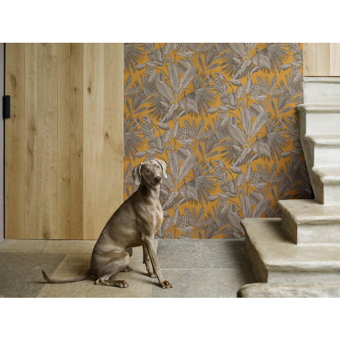 BN Wallcoverings Inspire geel bladeren behang 221182