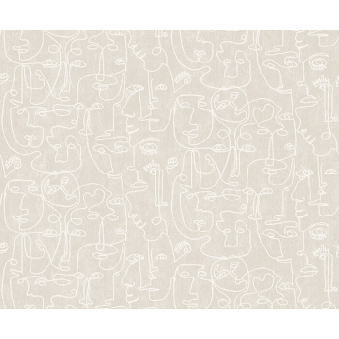 Arty - Faces beige/wit M412-07