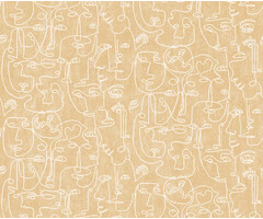 Arty - Faces oker/wit M412-12