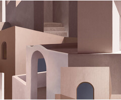 Arty - Arches/stairs oudroze/blauw M468-05
