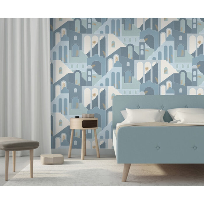 Arty - Art Deco Stairs blauw M473-01