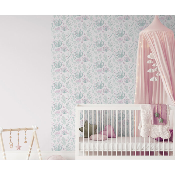 My Kingdom - Flowers groen/roze A906-03