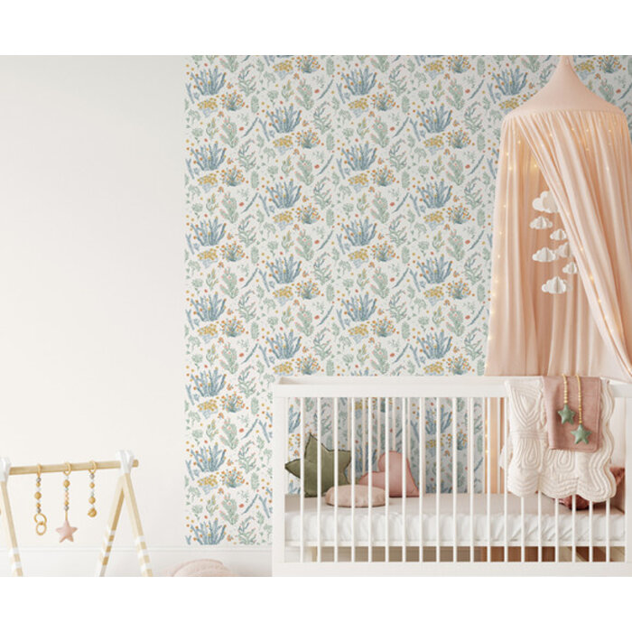 My Kingdom - Flowers beige/groen A906-10