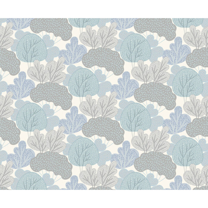 My Kingdom - Leaves blauw/grijs A968-01