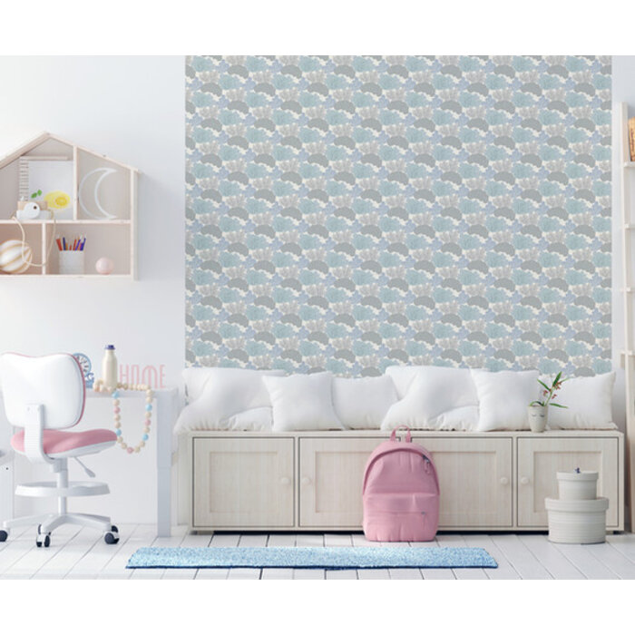 My Kingdom - Leaves blauw/grijs A968-01