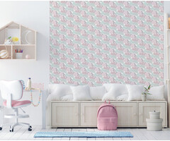 My Kingdom - Leaves lichtgroen/roze A968-03