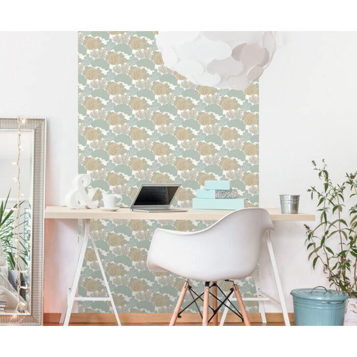 My Kingdom - Leaves beige/groen A968-04