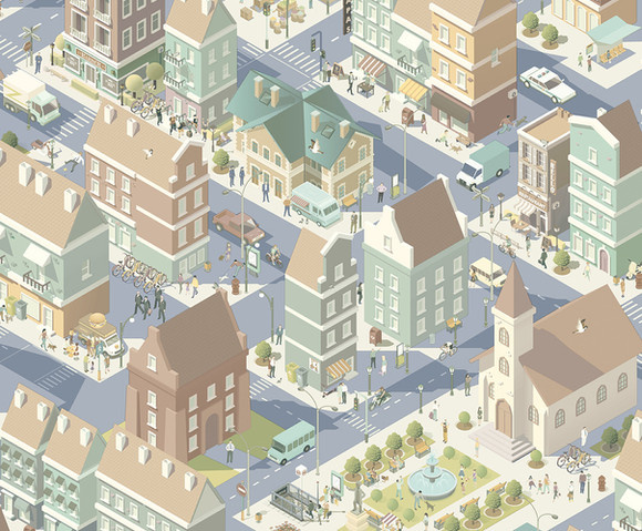 My Kingdom - City Life groen/beige L976-11