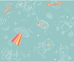 My Kingdom - Animals in Space groen M368-04
