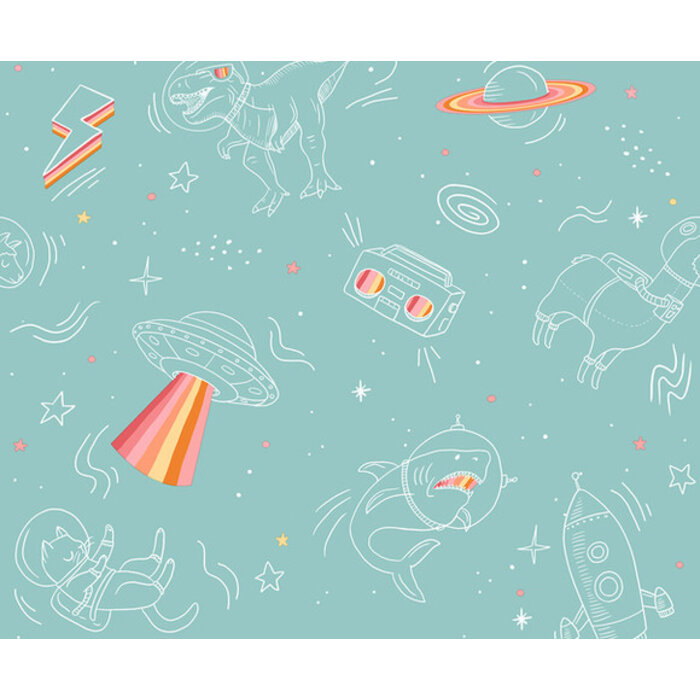 My Kingdom - Animals in Space groen M368-04