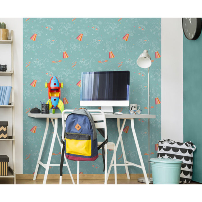 My Kingdom - Animals in Space groen M368-04