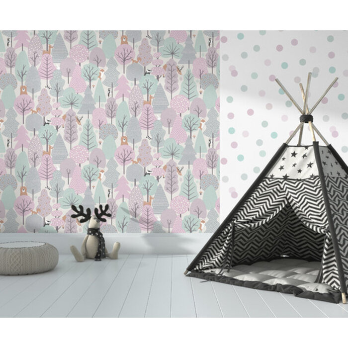 My Kingdom - Forest Animals roze M516-03