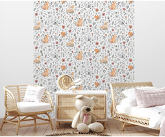 My Kingdom - Fox & Deer wit/beige M518-05
