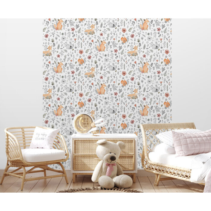 My Kingdom - Fox & Deer wit/beige M518-05