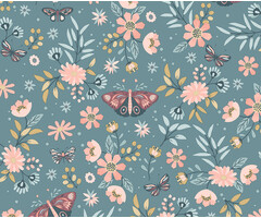 My Kingdom - Butterflies blwgroen/roze M581-04