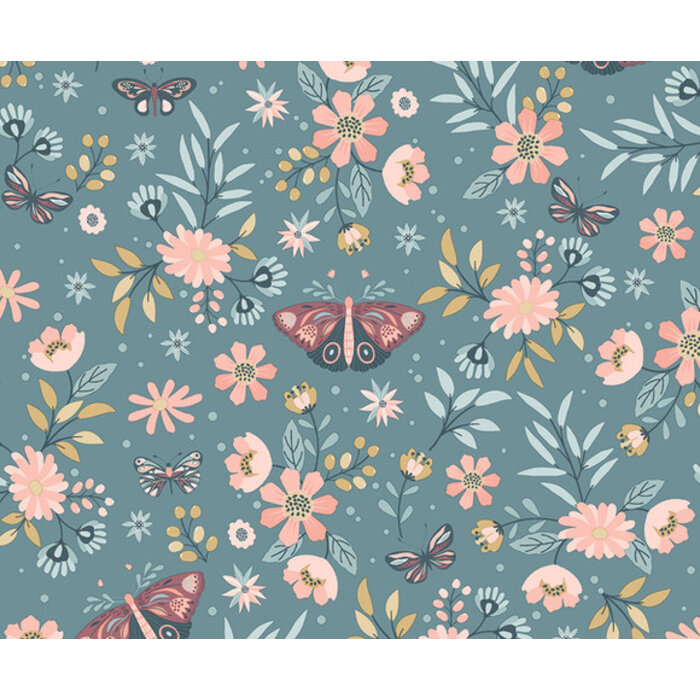 My Kingdom - Butterflies blwgroen/roze M581-04