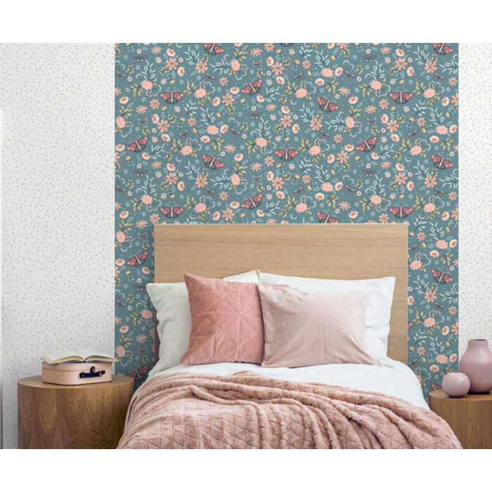 My Kingdom - Butterflies blwgroen/roze M581-04