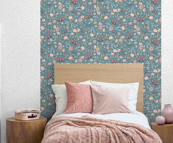 My Kingdom - Butterflies blwgroen/roze M581-04