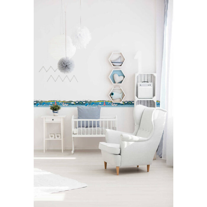 VISSENDE ZEELEEUW BEHANGRAND - AS Creation Lovely Kids 403734