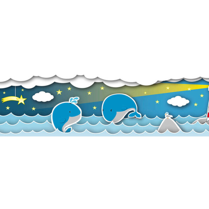 VISSENDE ZEELEEUW BEHANGRAND - AS Creation Lovely Kids 403734