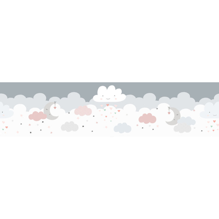 VROLIJKE MAAN EN WOLKEN BEHANGRAND - AS Creation Lovely Kids 403743