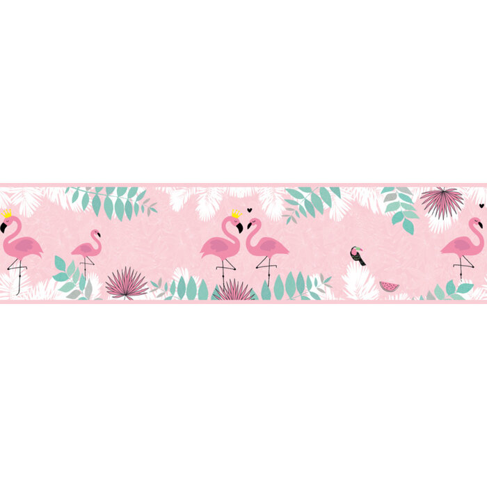 VERLIEFDE FLAMINGO BEHANGRAND - AS Creation Lovely Kids 403758