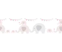 FEESTENDE OLIFANTEN BEHANGRAND - AS Creation Lovely Kids 403749