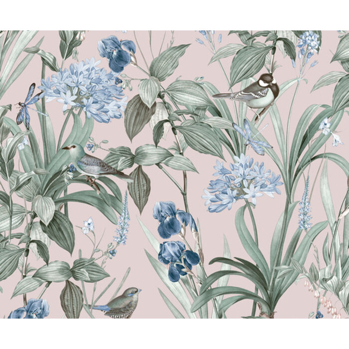 Botanique - Birds & Flowers roze/blauw