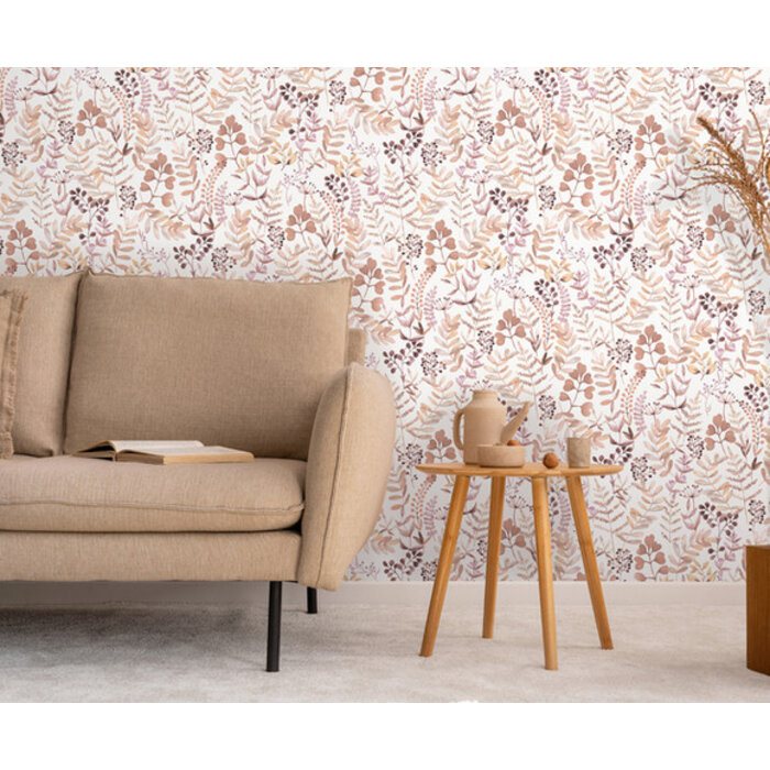 Botanique - Botanical Leaves wit/roze