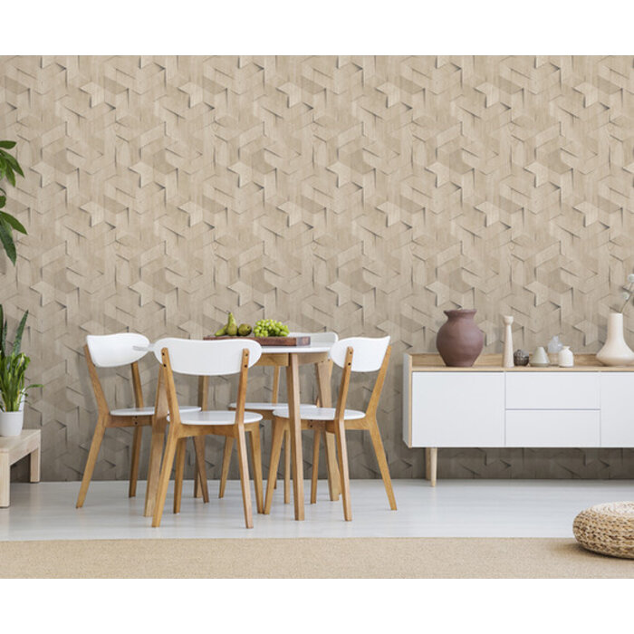 Brut - hout 3D beige