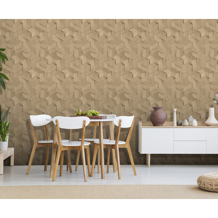 Brut - hout 3D beige