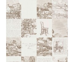 BN Van Gogh 2 behang Schetsen en Brieven 220030
